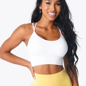 nvgtn white flourish seamless bra